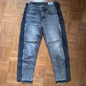 Black/Grey Upcycled Barrel Jeans